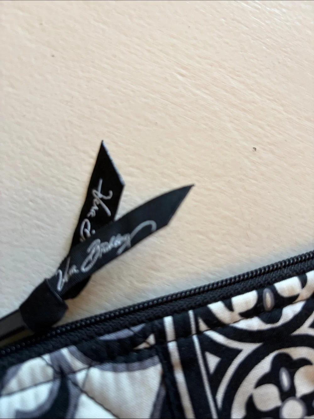 Vera Bradley Black & White Quilted Zip Pouch